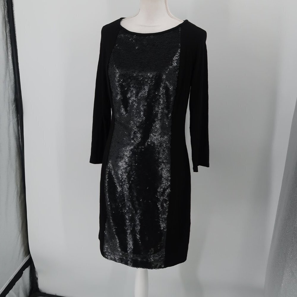 Boston Proper Women's Black Sequin Detail Dress Size 10